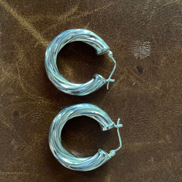 Sterling silver Twisted Hoops - Picture 1 of 6